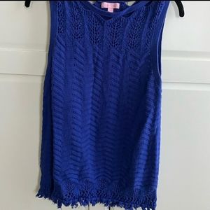 Lilly Pulitzer Royal Blue Sweater Tank Medium
